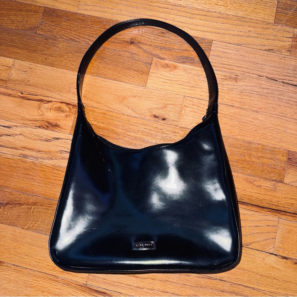 Nine West Black Mini Bag Sleek Glossy Design